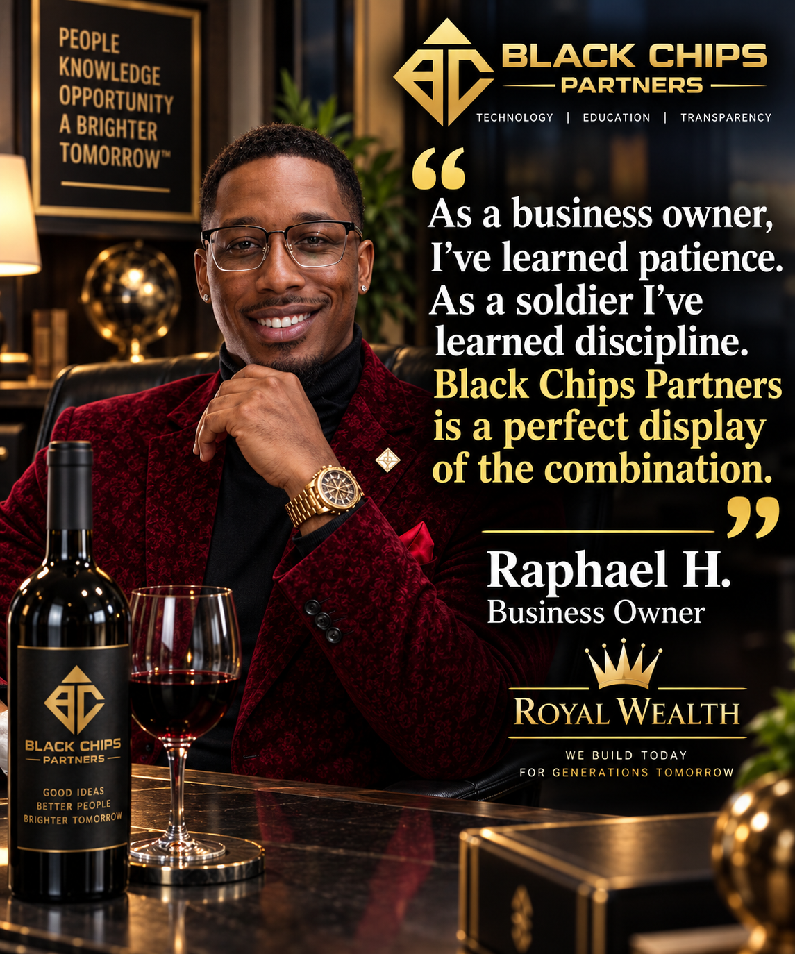 Raphael H., Business Owner — testimonial for Black Chips Partners